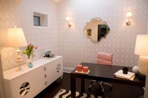 1 black white glamorous home office Via Design Heaven