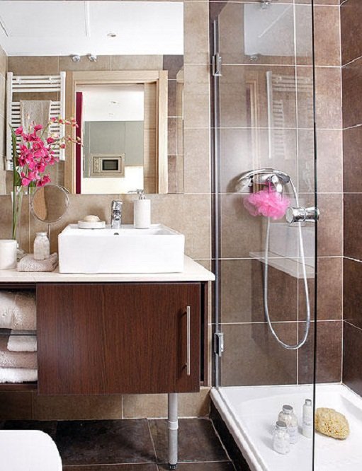 16 neutral modern bathroom wood floating wall mounted vanity unit Via Best Home Gallery