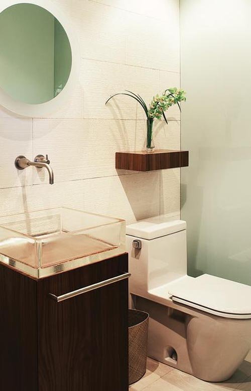 2 white walnut glass basin compact bathroom floating shelf Via My Room Decorations