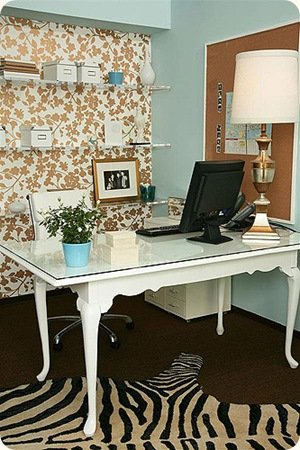 8 turquoise brown white glamorous home office Via Titdilapa