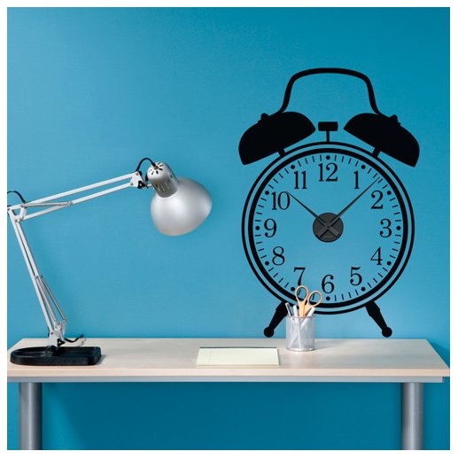 Alarm clock decal with mechanism Alarm clock decal with mechanism