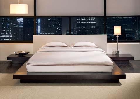 13a Wenge white queensize platform bed bedsides modern contemporay bedroom cityscape Worth Platform Bed