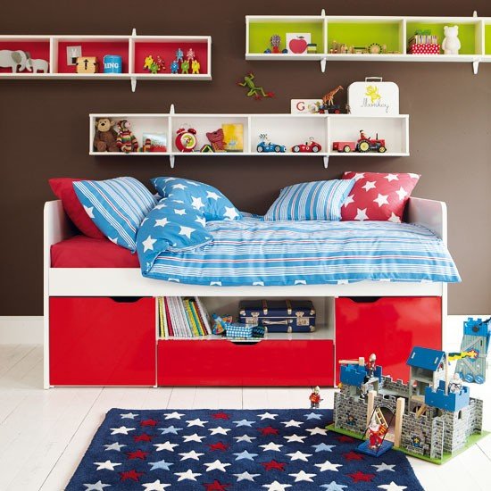 17 chocolate brown red green kids room childs bedroom boys girls unisex Via House to Home
