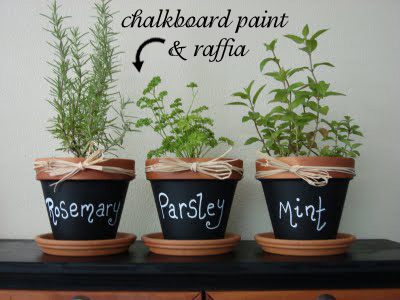 Kitchen Chalkboard on Indoor Garden Design On Chalkboard Clay Pot Kitchen Herb Garden Design