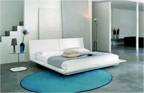 7 blue aqua turquoise bedroom white modern contemporary platform bed Via Homeautodesign