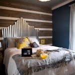 Corrugated metal headboard via A Designers Diary