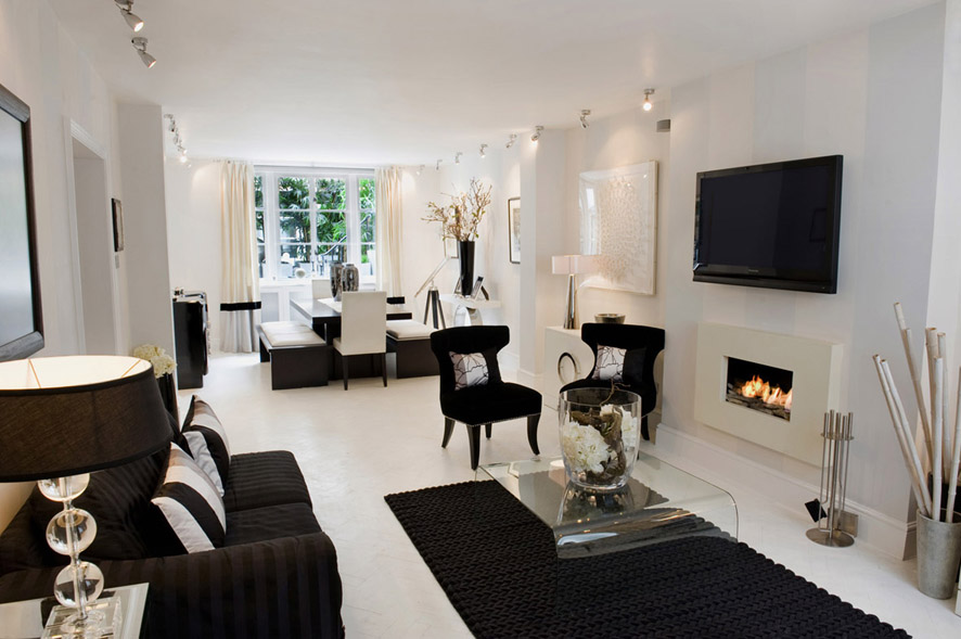 Living Room Decor In Black And White Butik Work